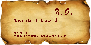 Navratyil Osszián névjegykártya
